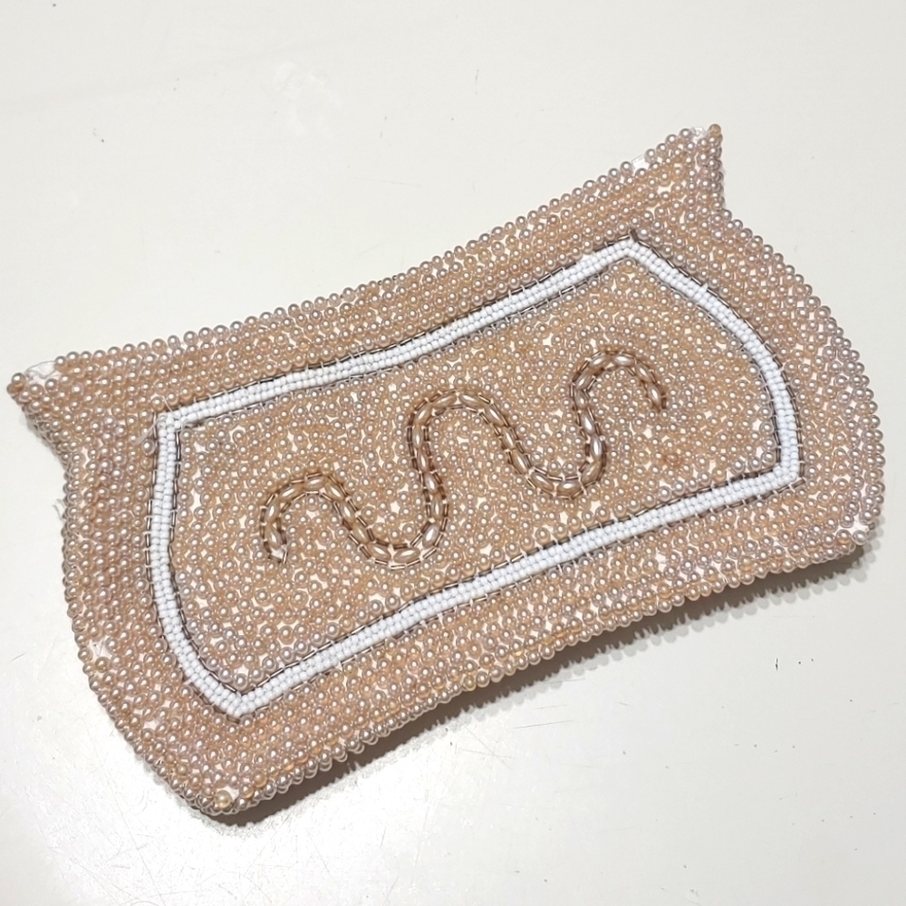 Vintage Pearl Clutch Wristlet Wedding Purse Beaded Handbag - Picture 1 of 5